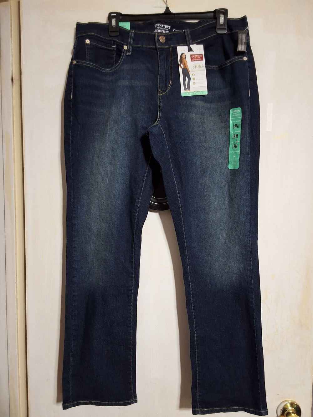Signature by Levi Strauss Dark Blue Straight Leg Jeans